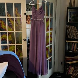 Purple spaghetti strap dress from David’s bridal